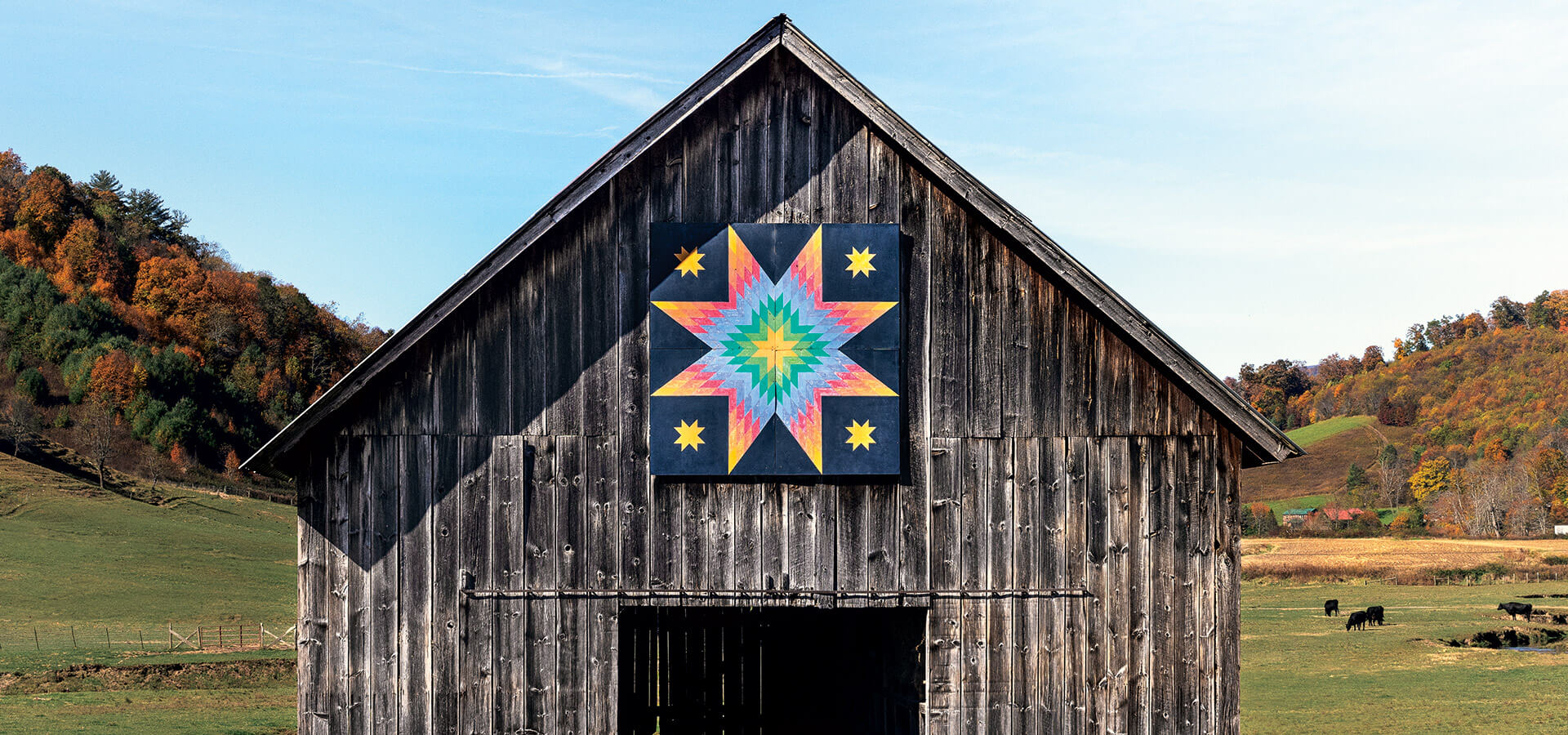The Lone Star Block on a barn in Fleetwood, NC