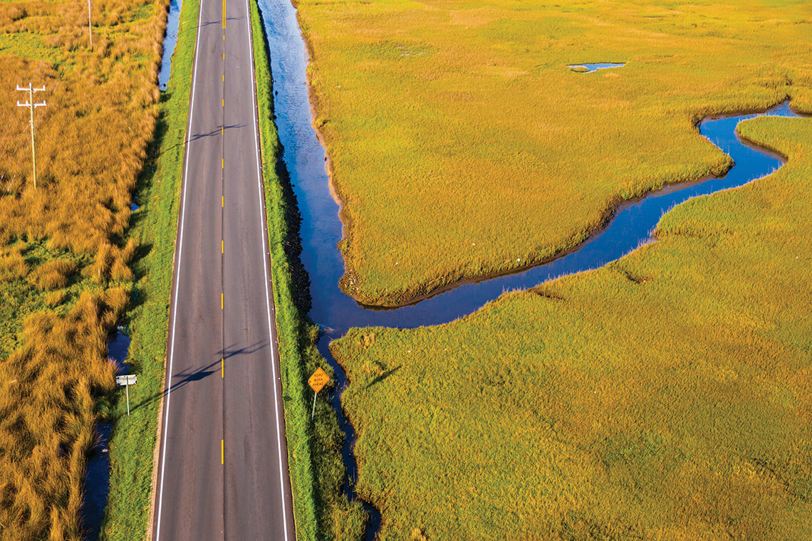 Causeway near the North River Bridge in Down East
