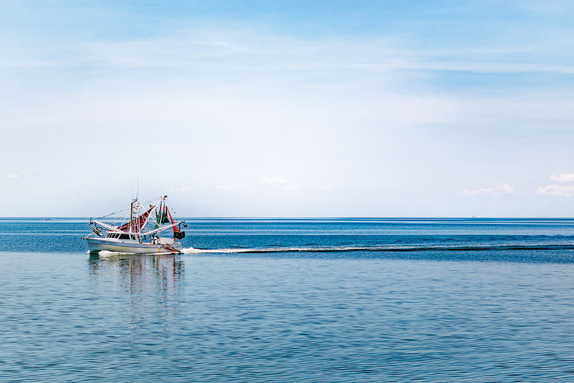 Shrimp Trawler off Cedar Island in Down East