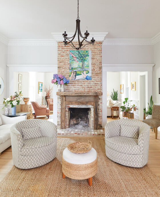 The sitting room in Bill and Maureen Whichards' redesigned 1879 home