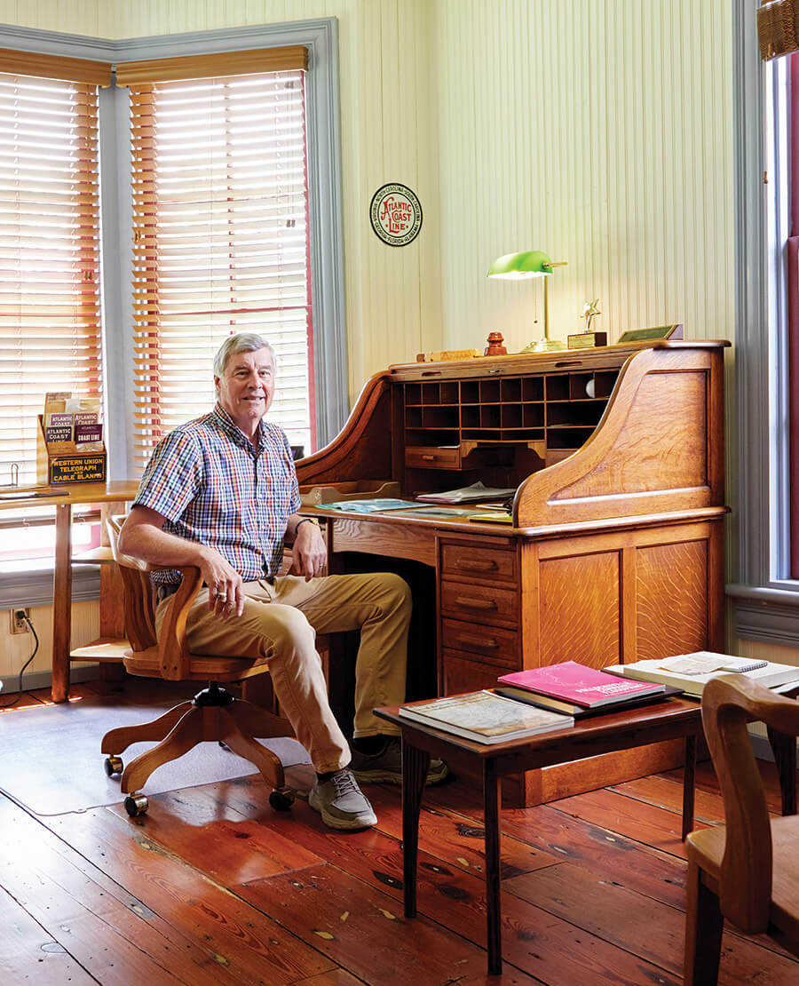 Pollocksville Mayor Jay Bender in his office