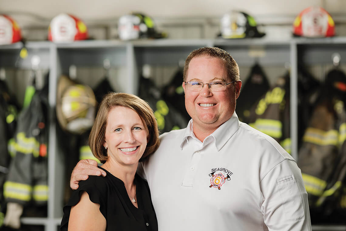 The author and her husband Dustin King at the Seagrove Fire Department