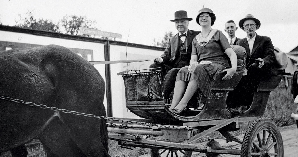 Raleigh News & Observer owner Josephus Daniels and Smithfield Herald editor Mrs. T.J. Lassiter rode a Hoover cart — an automobile stripped of its engine and drawn by a mule — for about a mile into Smithfield for the opening of the 1932 Democratic campaign.