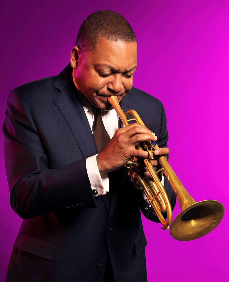 Wynton Marsalis plays the trumpet