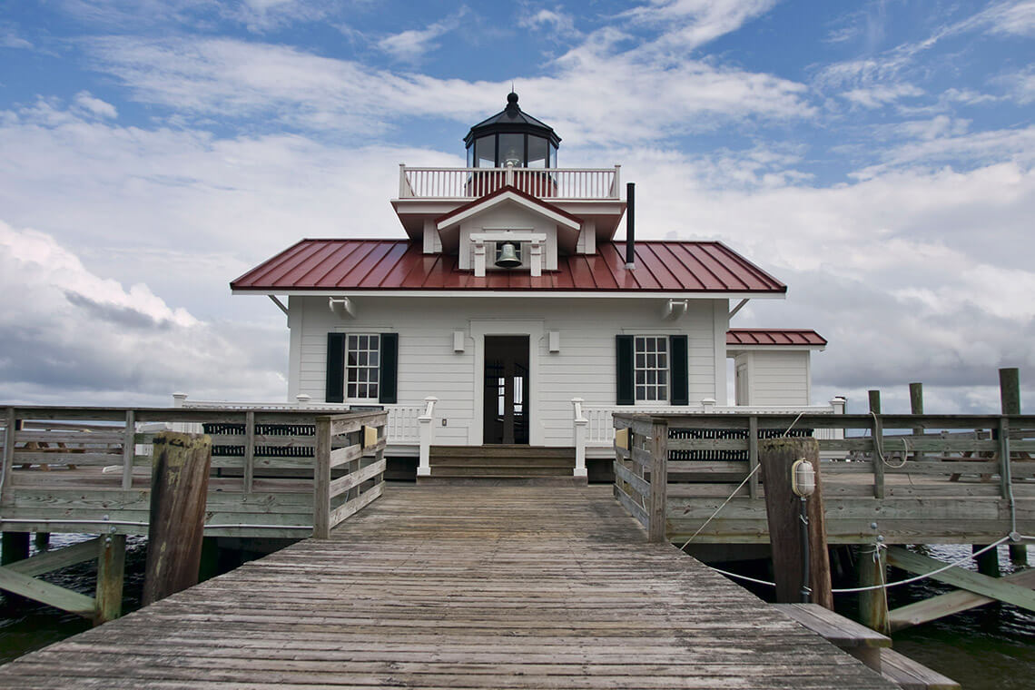 The Roanoke Marshes Lighthouse in Downtown Manteo 