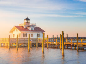 Roanoke Marshes Lighthouse in downtown Manteo