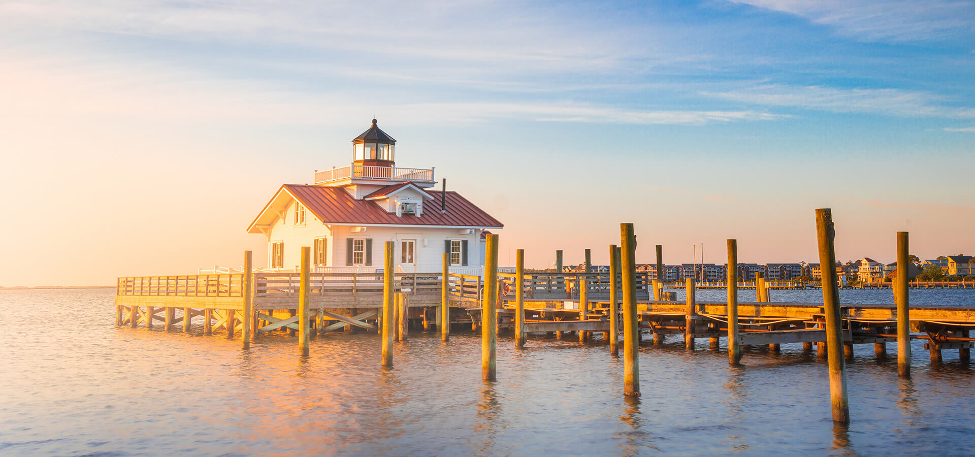 Roanoke Marshes Lighthouse in downtown Manteo