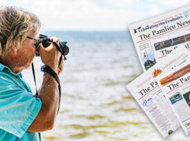 Hiram Lupton shoots images for The Pamlico News
