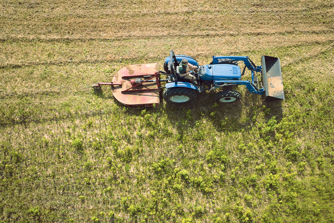 Todd Brantley on his New Holland tractor