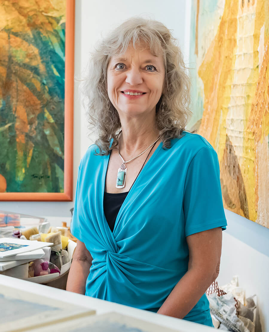 Toni Carlton inside Carlton Gallery