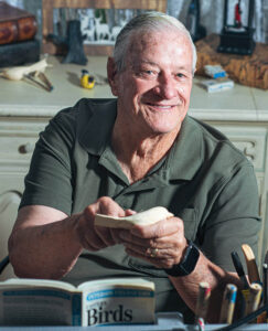 Tony Dills and carved bird