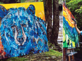 Hydrodynamic Soul is one of many paintings touched by the creek behind the home-studio of prolific artist Kent Paulette.