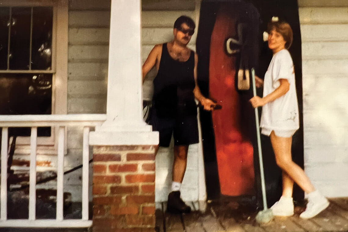 Tony and Donna at the old farmhouse at Kersey Valley