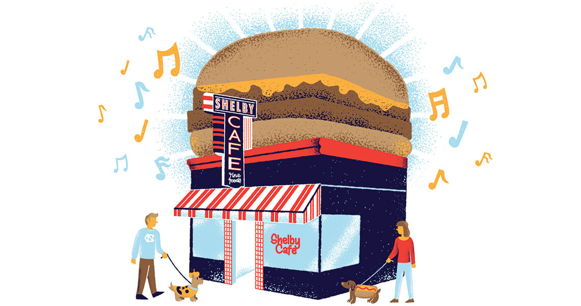 Illustration of a liver mush restaurant