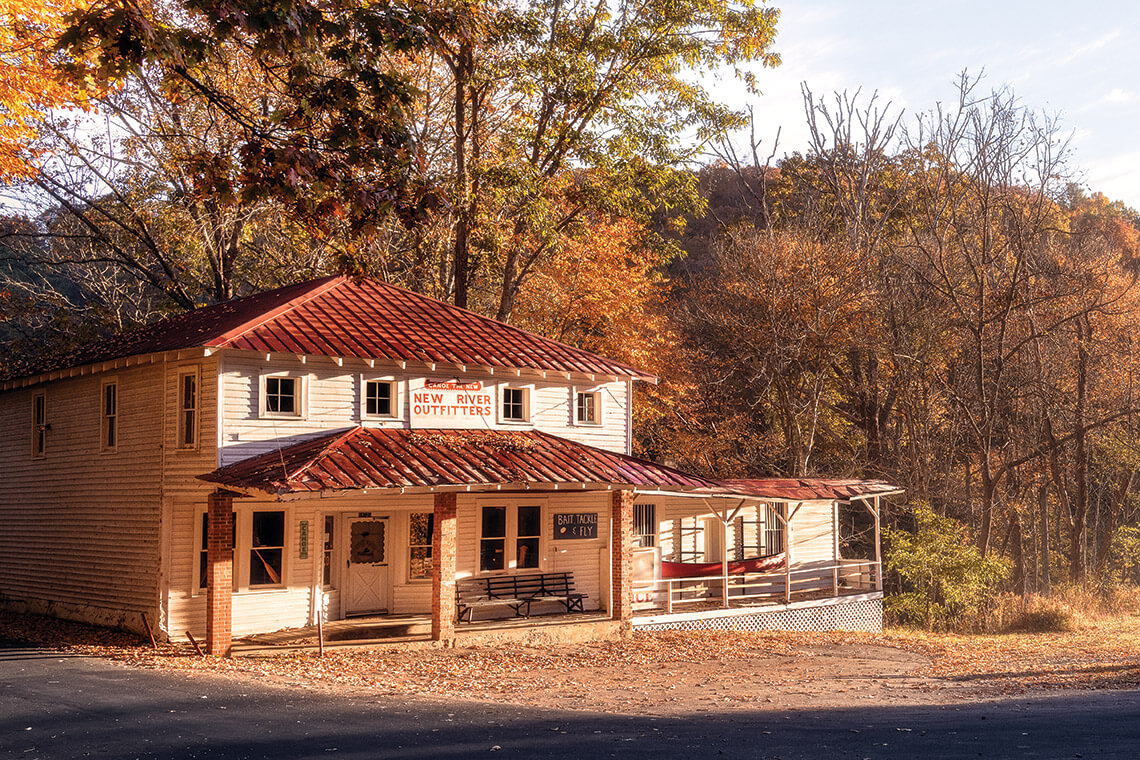 The 1923 General Store that houses New River Outfitters