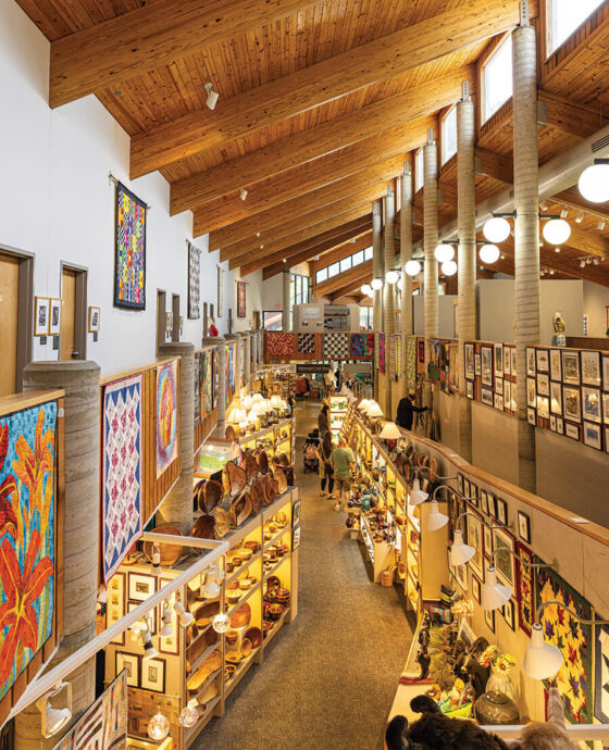 Overhead view inside the Folk Art Center