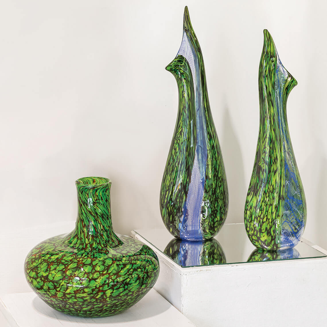 Hatch’s glass-blown vases