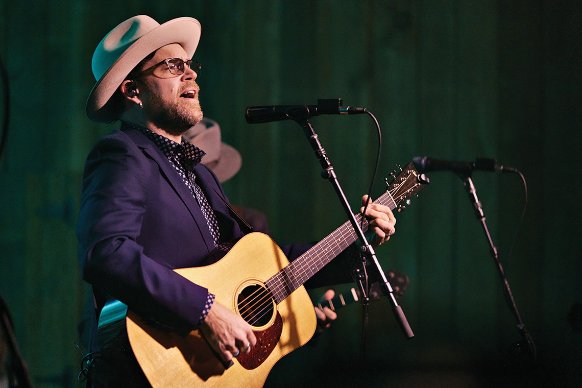 Aaron Burdett performs with the Steep Canyon Rangers