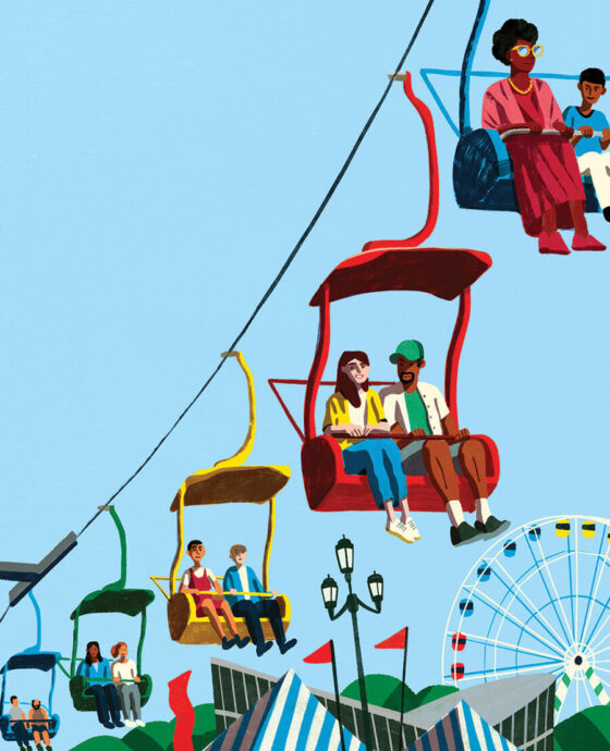 illustration of fairgoers