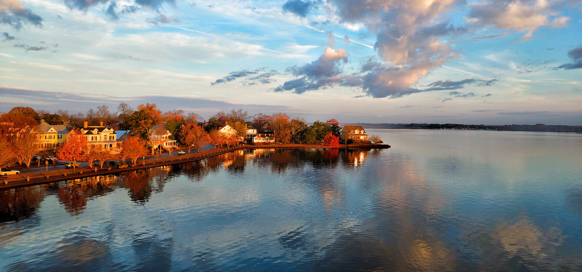 View of downtown New Bern on the water