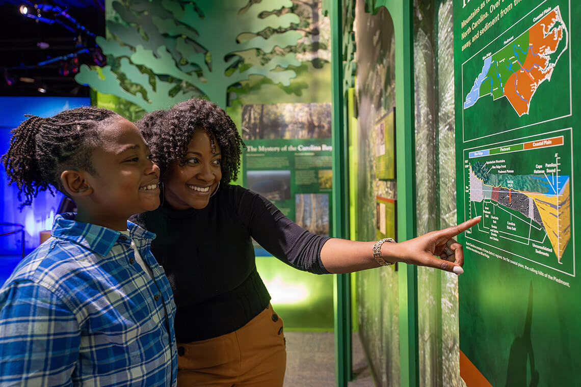 Family checks out exhibits at North Carolina History Center