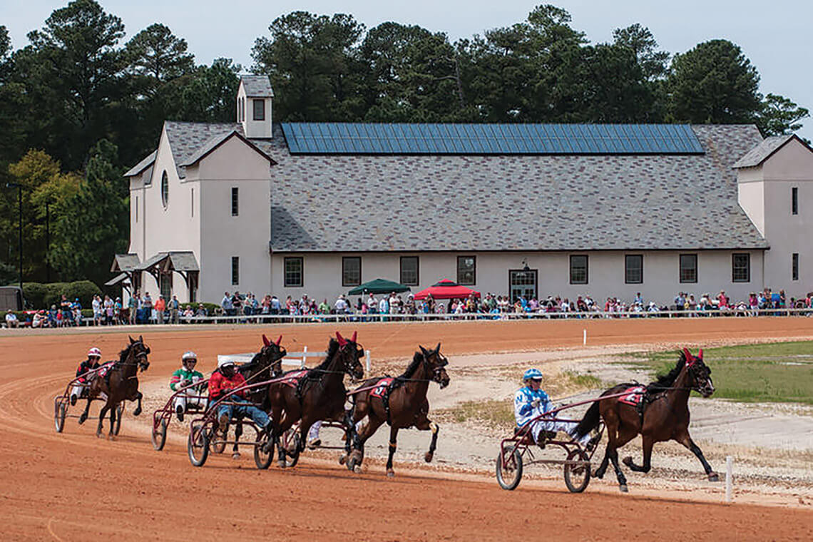 Horses race at the Harness Track in Pinehurst