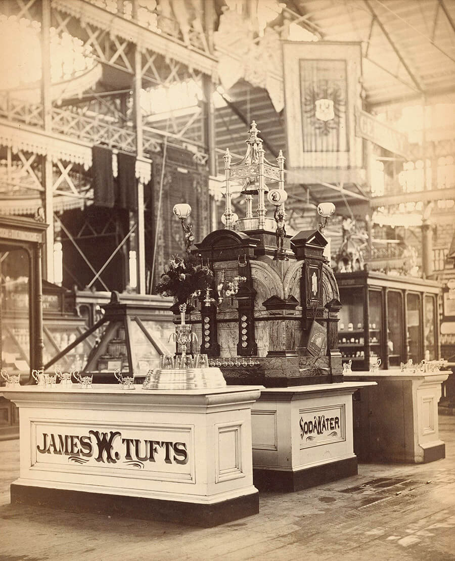 James W. Tufts's antique Italian marble soda fountain