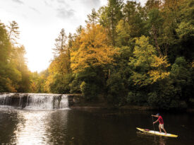 Paddleboarder at Hooker Falls.