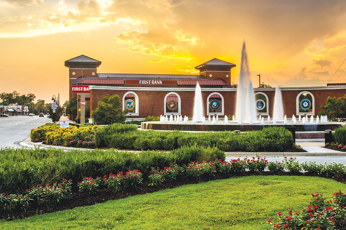 The Freedom Fountain at the edge of Jacksonville
