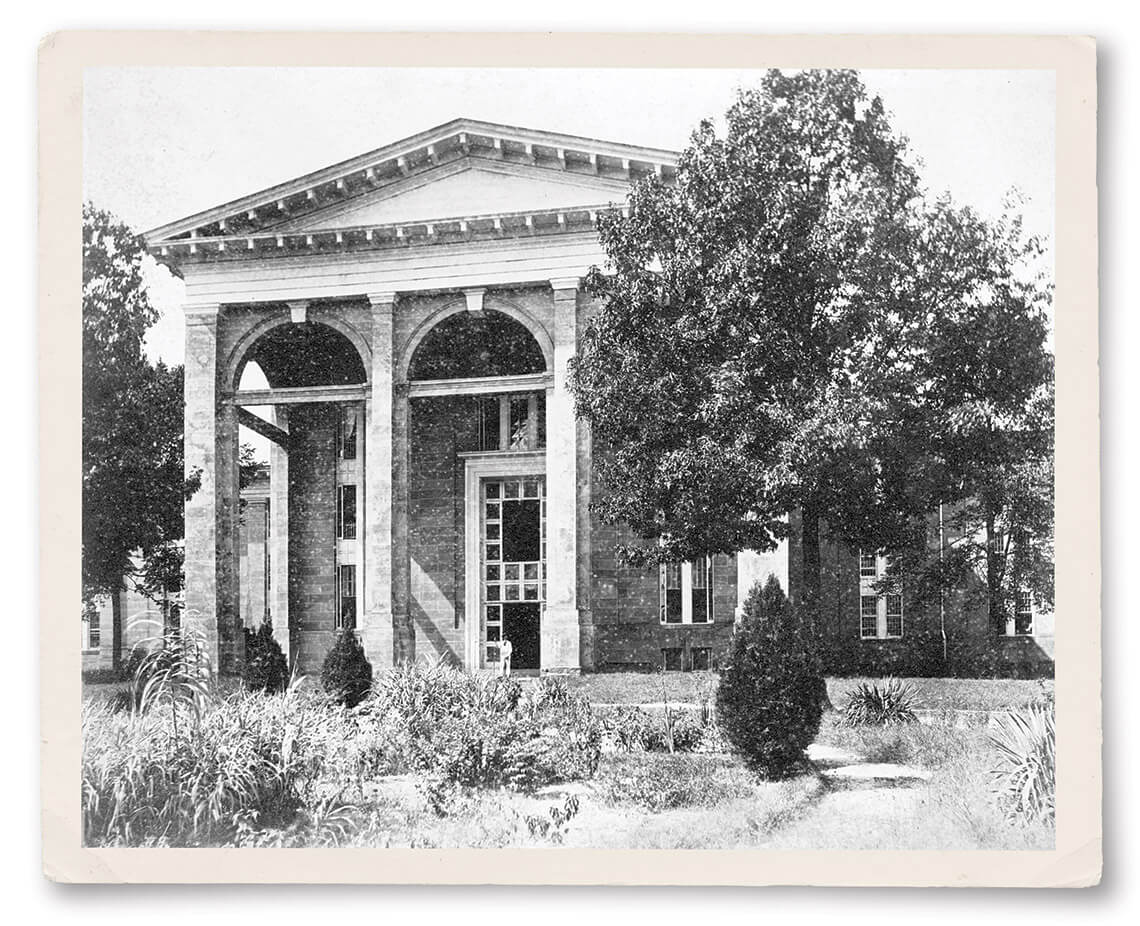 Black-and-white photo of the Dorothea Dix Hospital