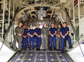 Coast Guard Base Elizabeth City’s Joshua Gaudet, Matthew Rhodes, Kristin Patterson, Michael Lucas, Catherine Carabine, Robin Stith, Alex Bellan, and Myeong Kim know that the call to action can come at a moment’s notice. So they’re always ready.