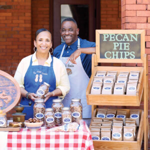 Carmen and Larry Johnson with J&S Candies.