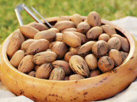 North Carolina pecans in a wooden bowl
