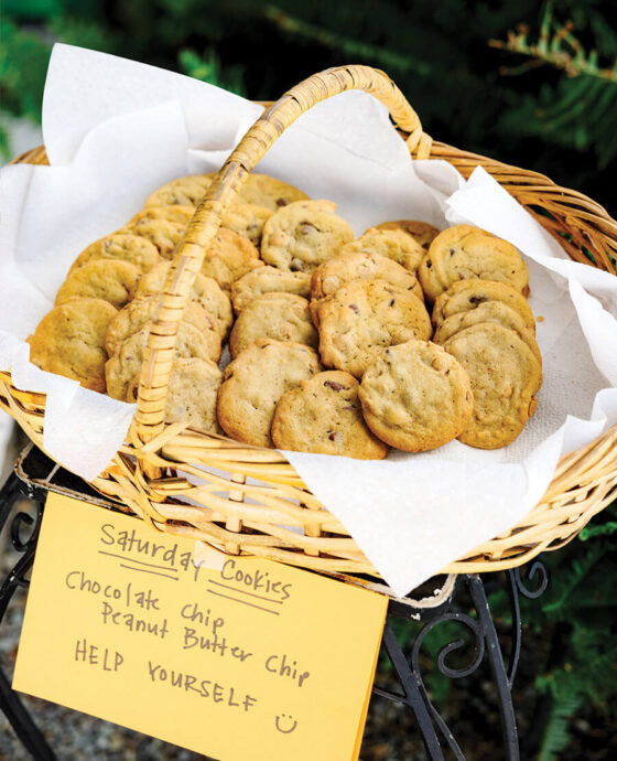 Basket of fresh cookies at Pittsboro Feed