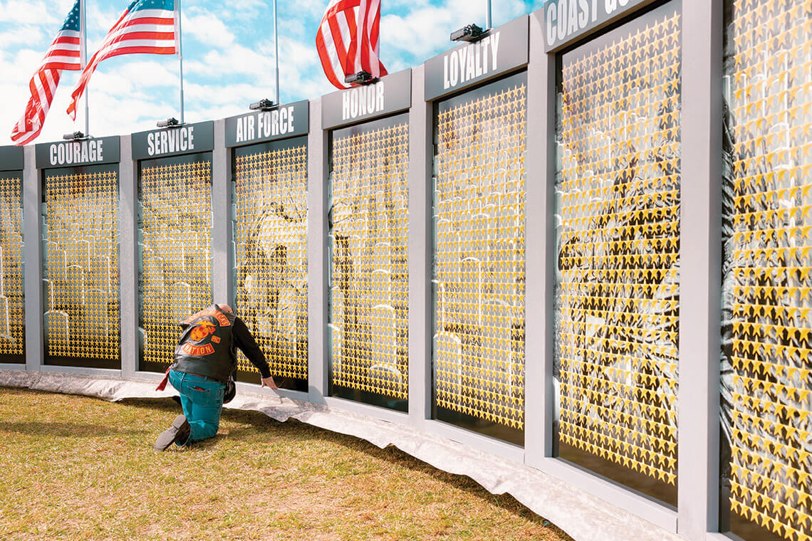 The Onslow Veterans Pow Wow veterans wall