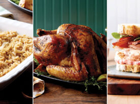 Thanksgiving recipes include Dottie's Brown Rice, a show-stopping roasted turkey, and a leftovers sandwich