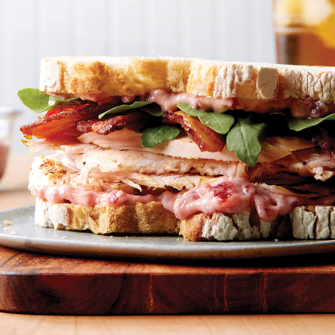 Thanksgiving leftovers sandwich