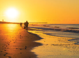 People shelling at Holden Beach early in the morning