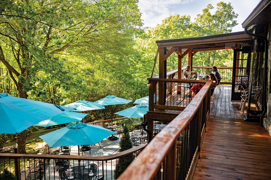 The patio at The Gamekeeper in Boone, NC