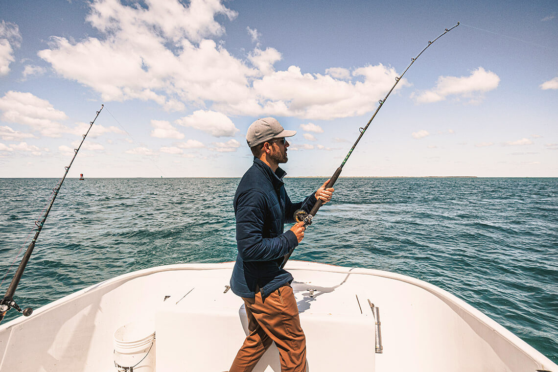Man fishing in the Outer Banks