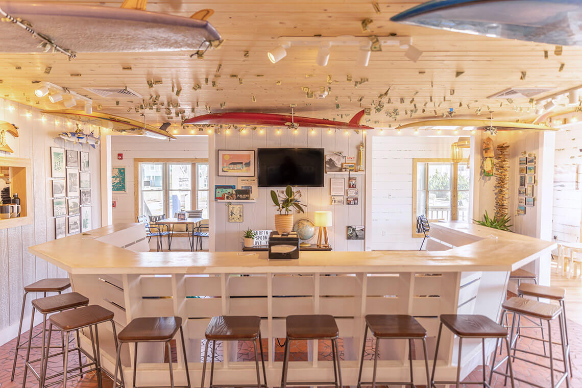The counter inside Surfin' Spoon on the Outer Banks