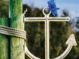 Island Anchor on a piling in Harkers Island