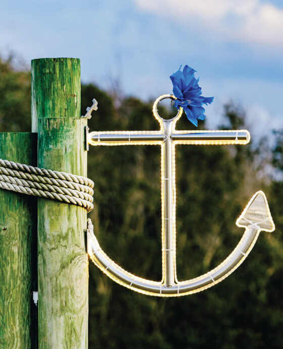 Island Anchor on a piling in Harkers Island