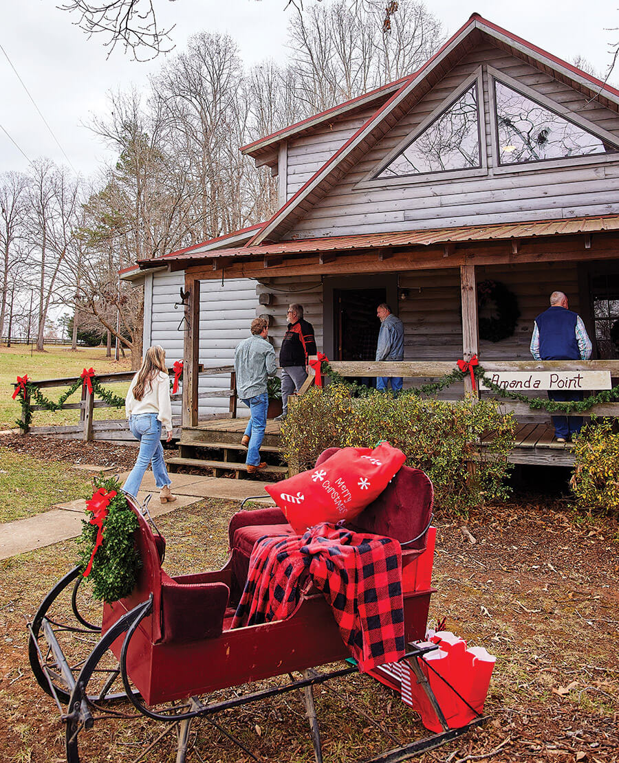 Family gathers at the cabin Mike Wilson built