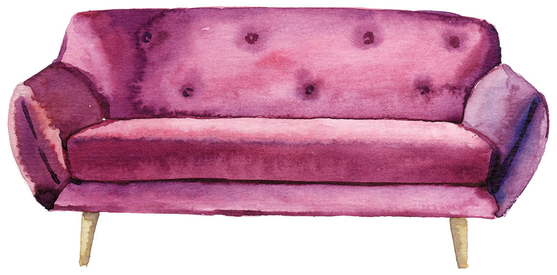 Illustration of a pink couch