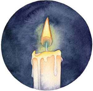 Illustration of lit candle