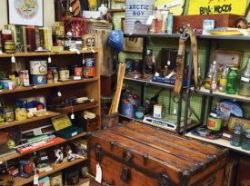 Shelves of antiques in Collector's Antique Mall in Asheboro, NC