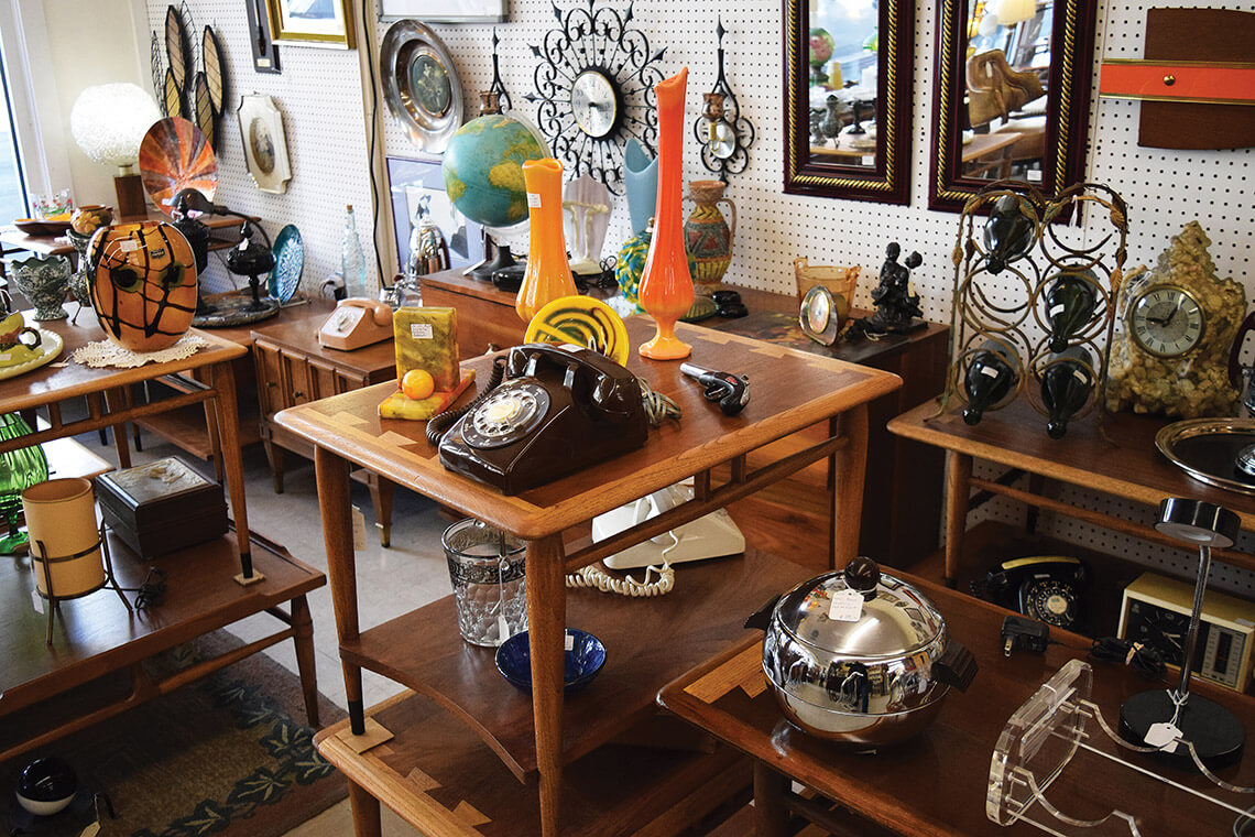 Tables inside the Collector's Antique Mall