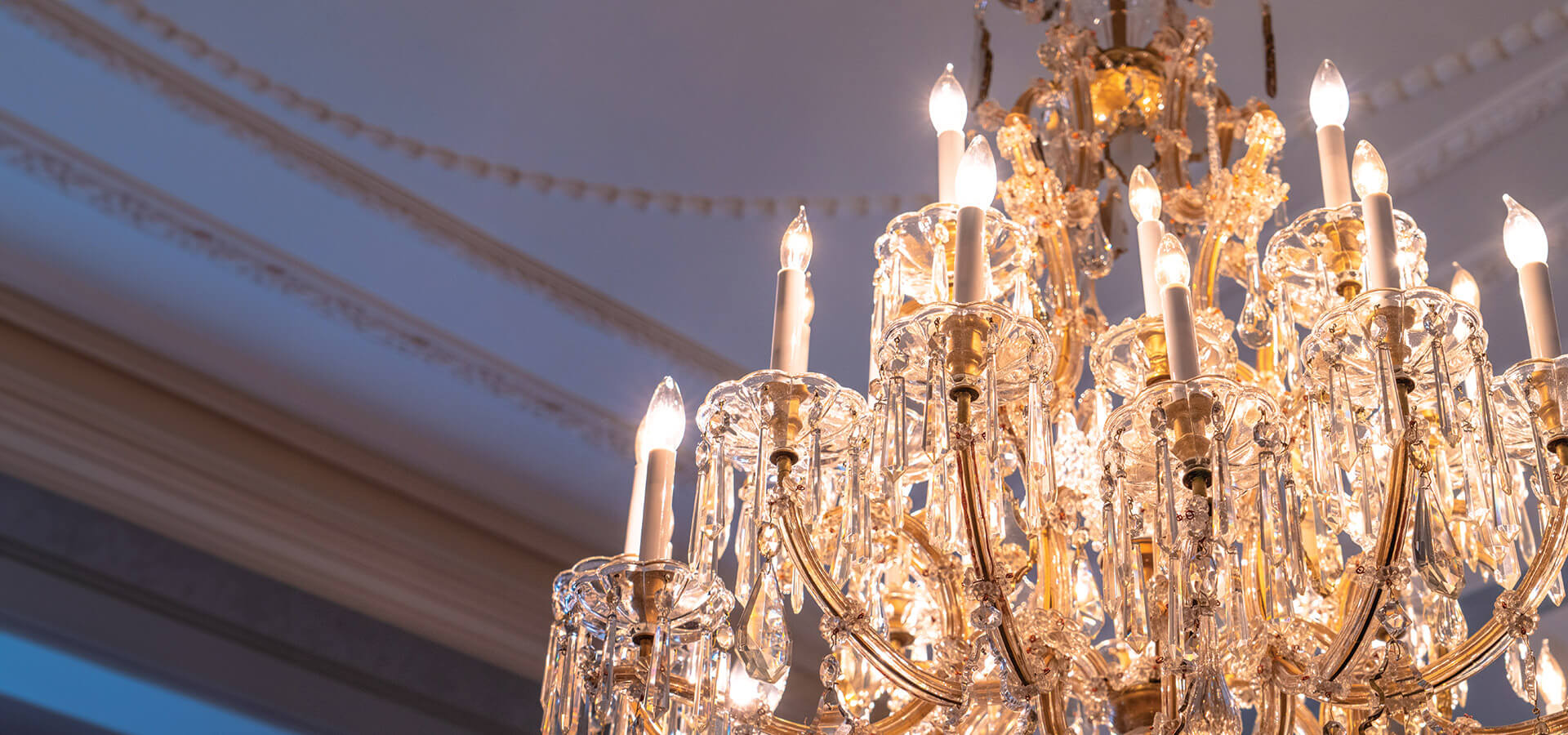 The crystal chandelier that hangs in Raleigh's Executive Mansion