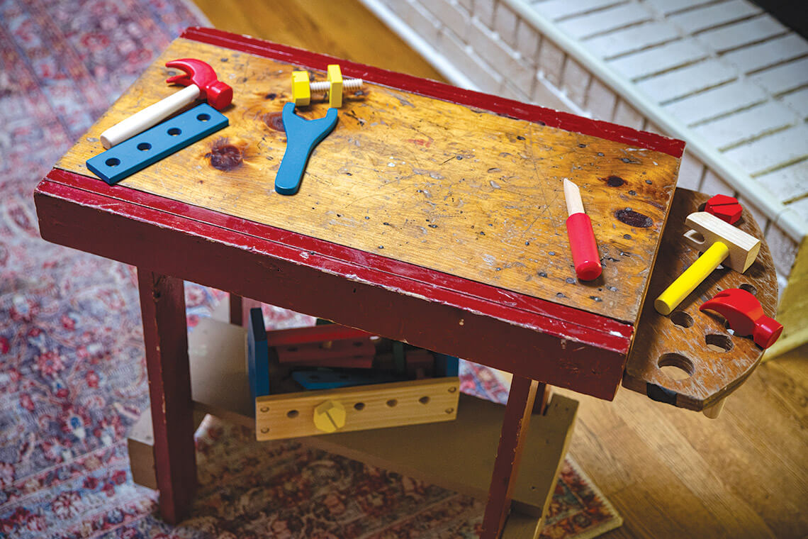 Toy workbench from an Asheboro antique store